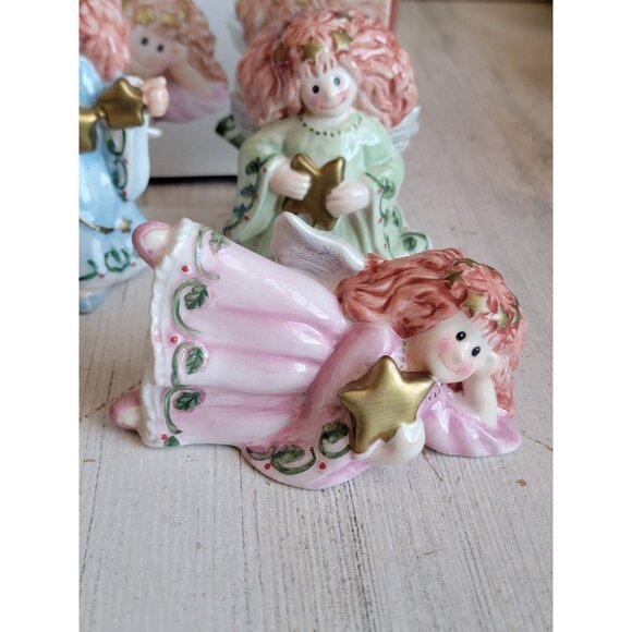 Fitz‎ Floyd moon beams Angel ceramic vintage xmas home decor set - Picture 3 of 7